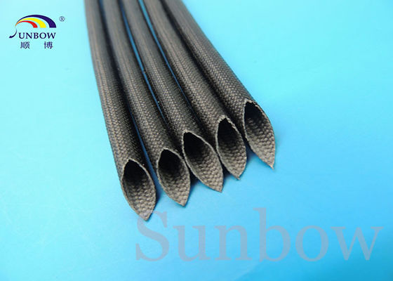 Китай Silicone Coated Glass Fibre Sleeving High Temperature Silicone Fiberglass Sleeving 5mm Black поставщик